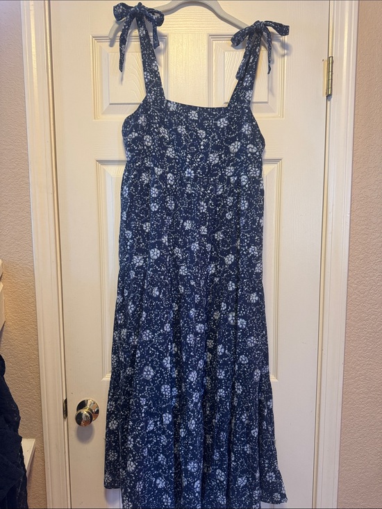 Madewell Dresses & Skirts - MADEWELL Navy Cotton Floral Bow Strap Sundress